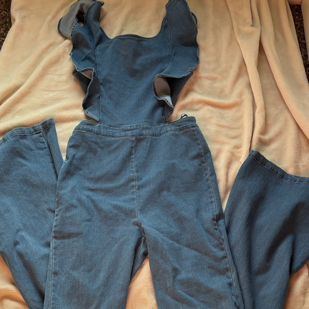 Fashion Nova Janis Denim Jumpsuit